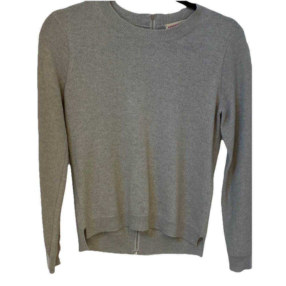 Rebecca Taylor Gray/Siver Knit Pullover Sweater Women’s XS Zipper Accent